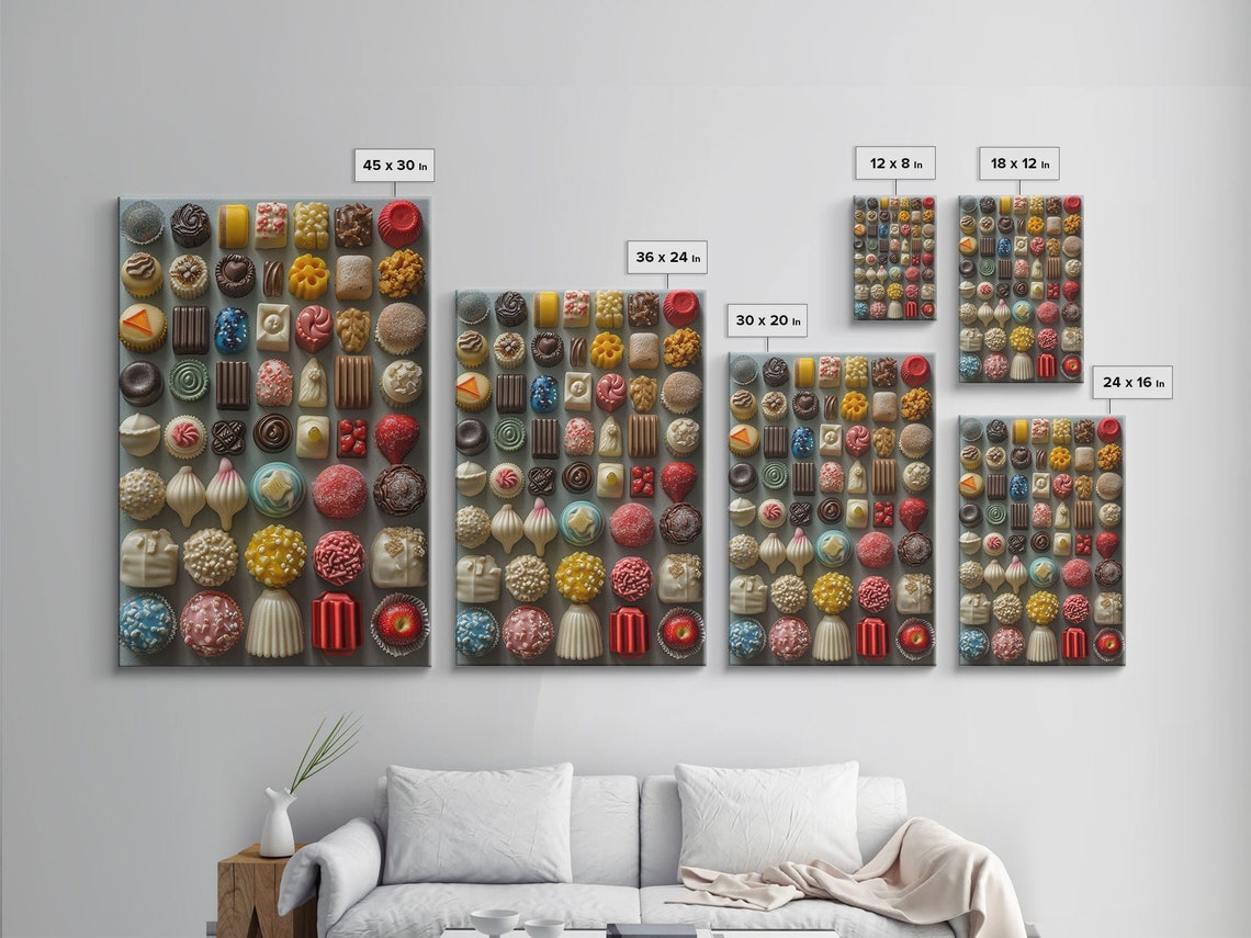 Colorful Chocolate Printed On Framed Art Framed Restaurant Wall Art Printed And Framed Contemporary Kitchen Wall Art - Image 2