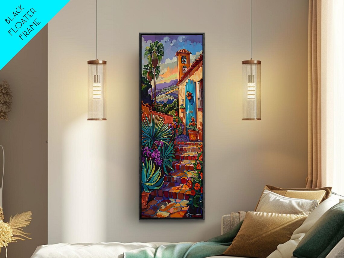 Tuscan Villa Stone Steps Bell Tower Sunset Alley Garden View Poster - Image 6