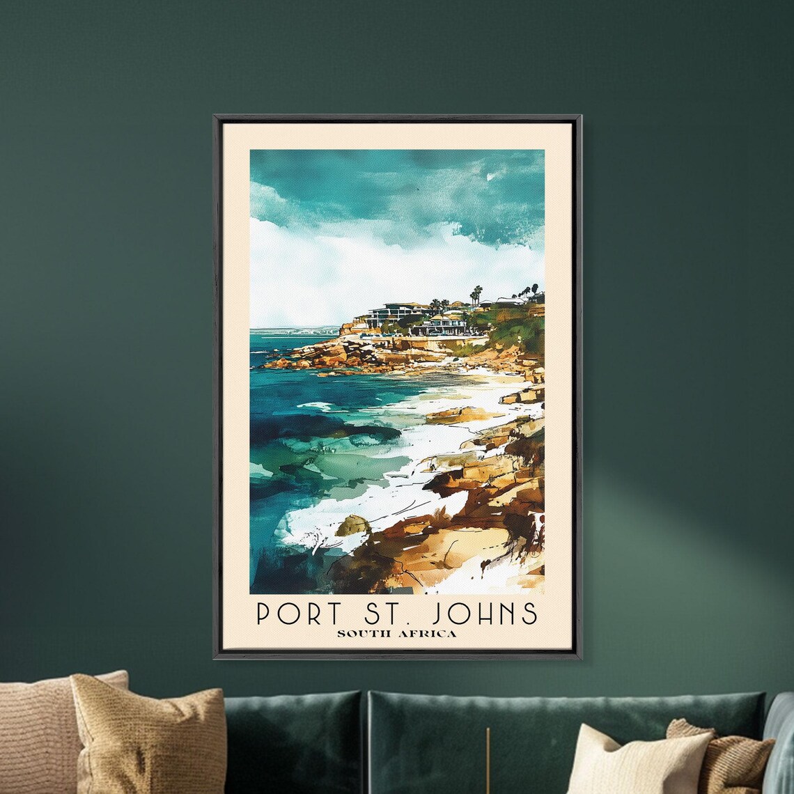 Port St Johns South Africa Watercolor Print Vacation Gift South Africa Wall Art Beach Painting Beach Decor Beach Or Lakehouse Art - Image 5