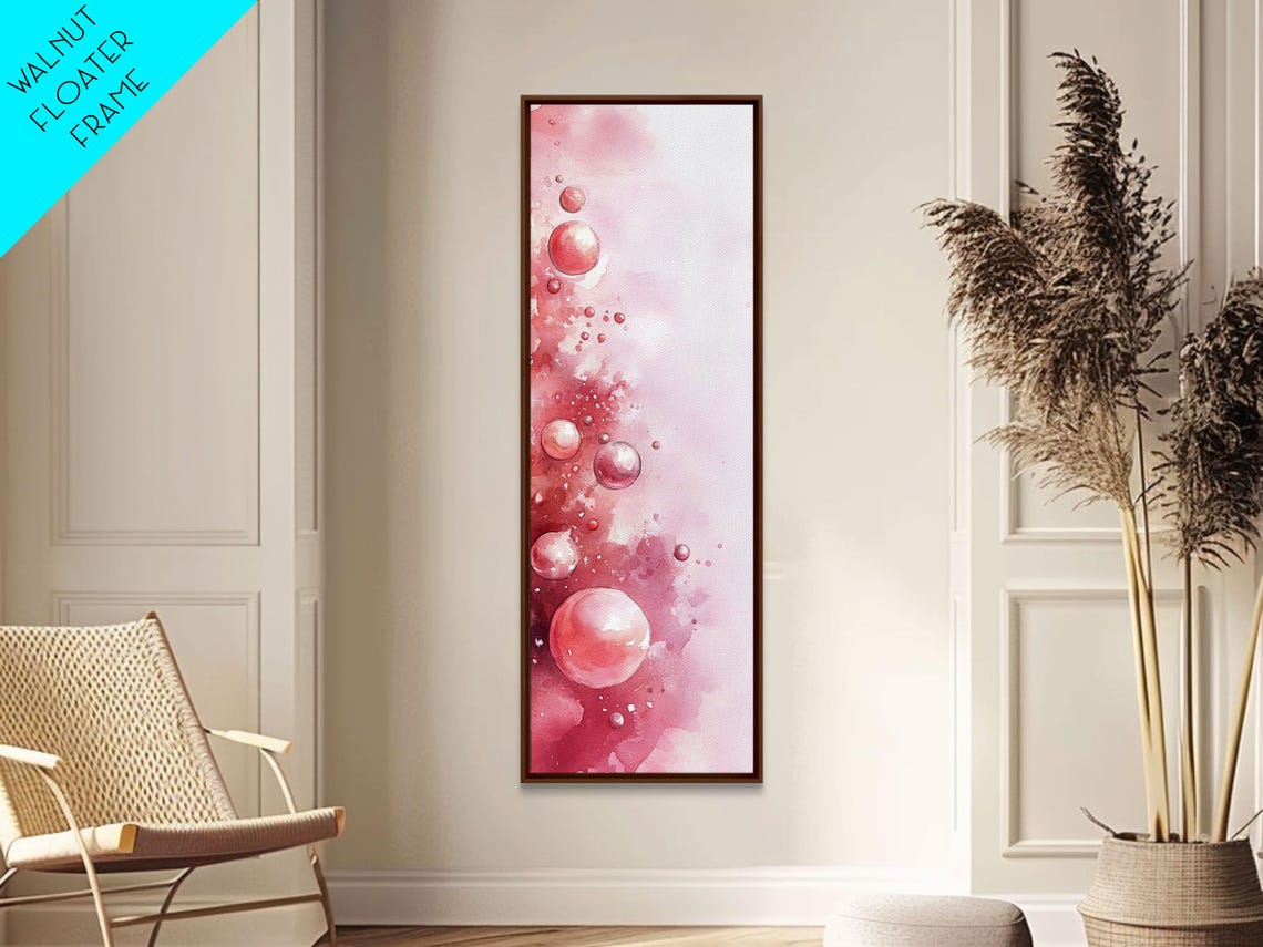 Pink Bubbles Abstract Watercolor Playful Modern Fun Wall Art - Image 2
