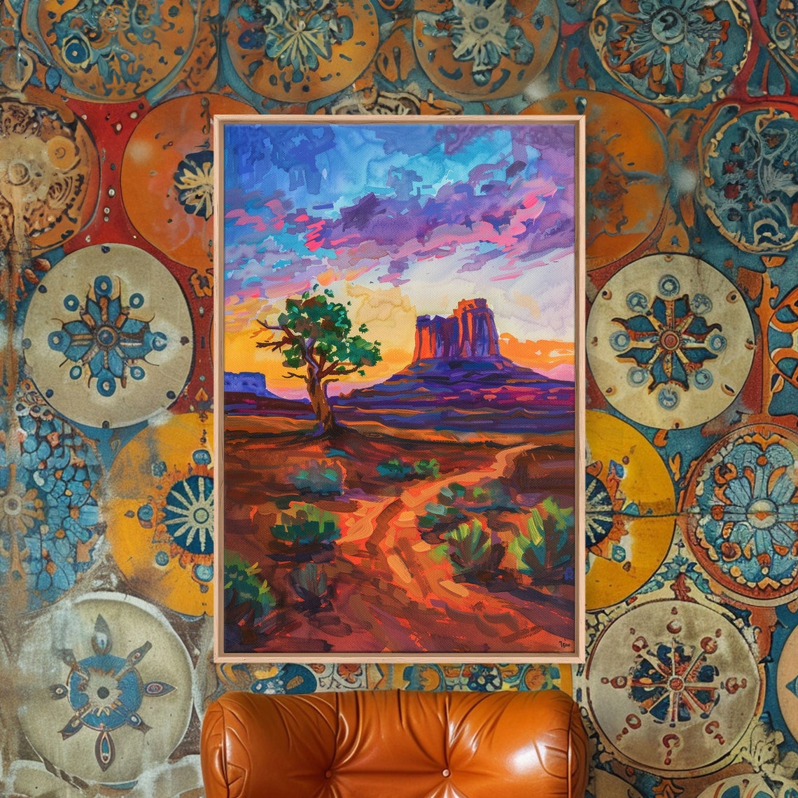 Sunset Over Monument Valley Red Rock Butte Desert Art Poster - Image 5