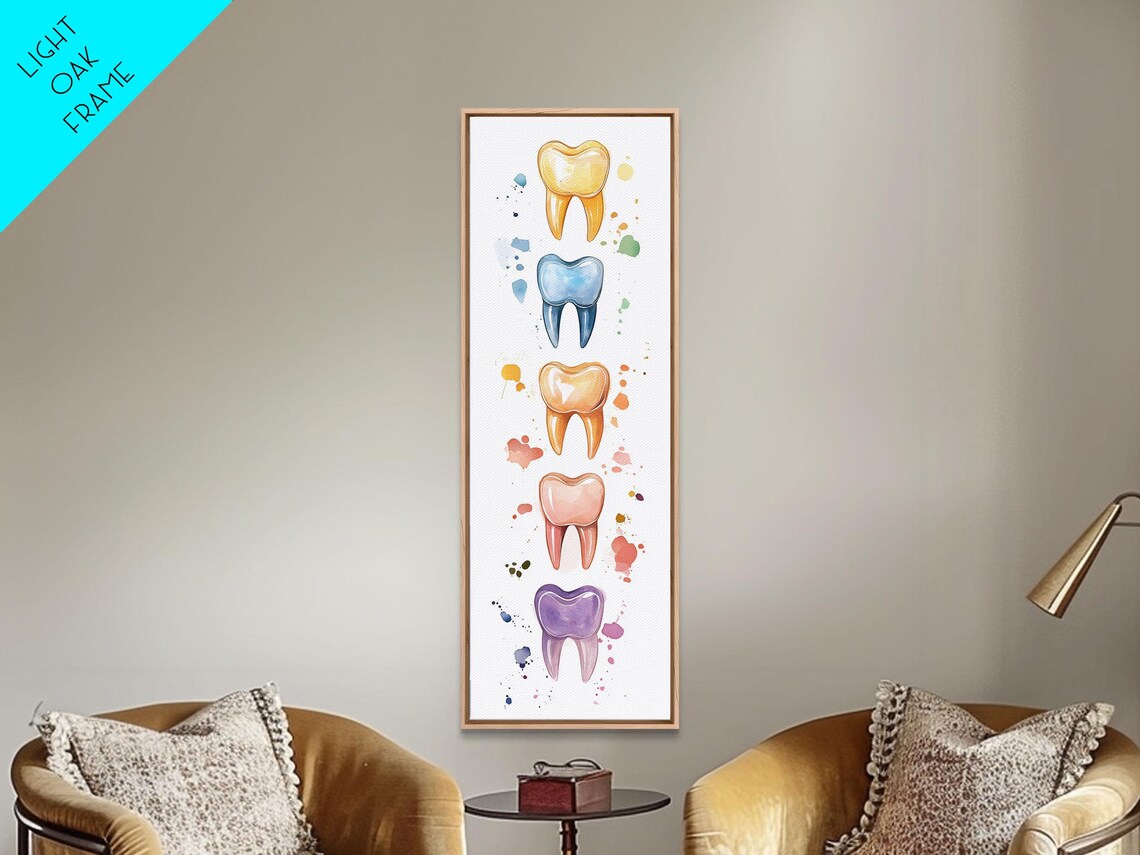 Watercolor Teeth Art Print, Whimsical Dental Decor - Image 5