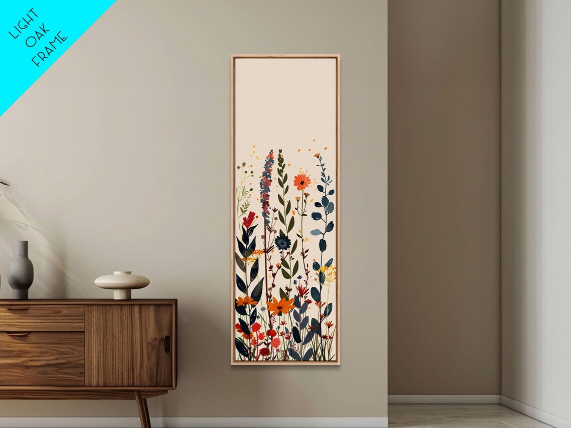 Colorful Wildflower Arrangement Light Cream Background Tall Poster - Image 2