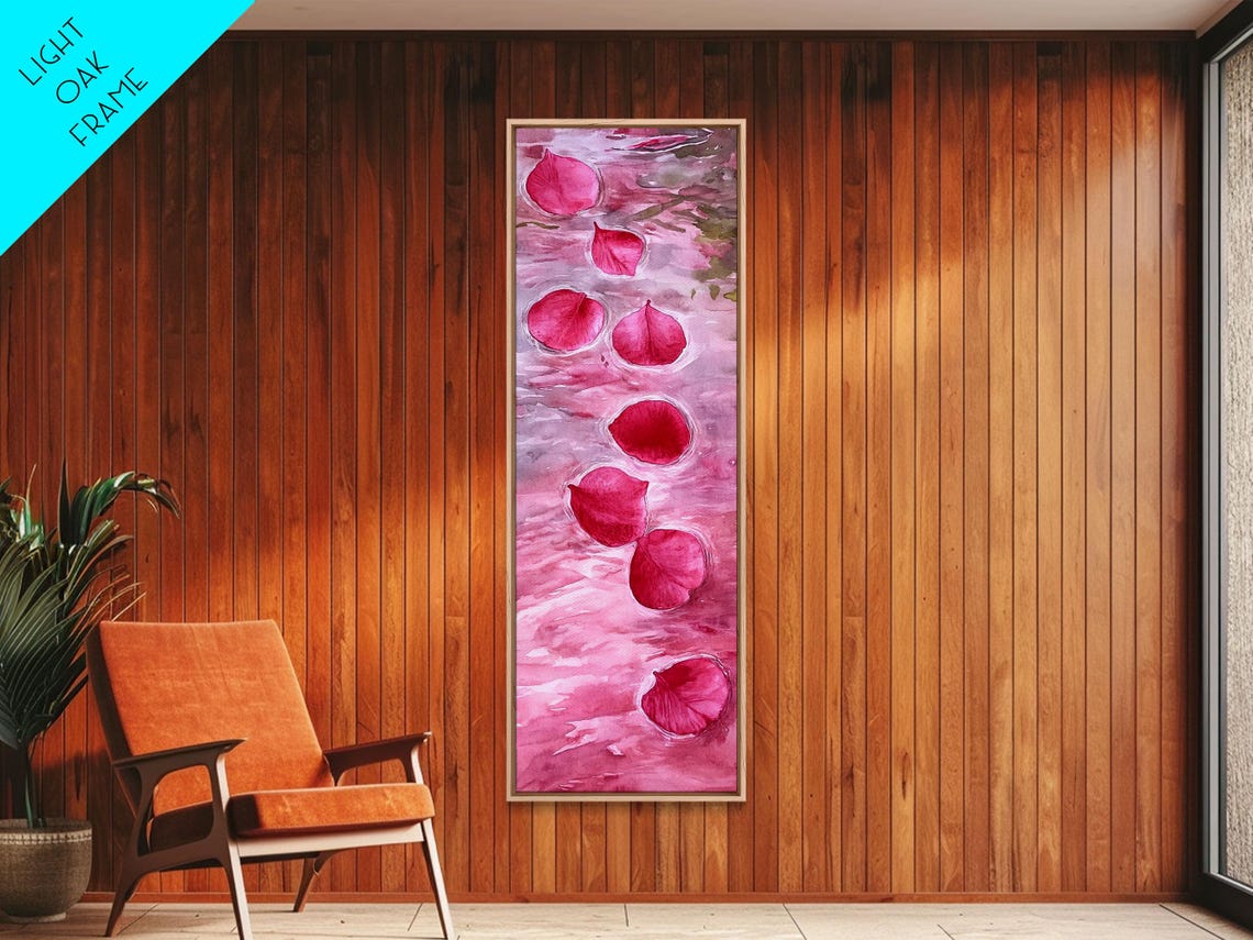 Floating Rose Petals Pink Water Romantic Botanical Art Poster - Image 5