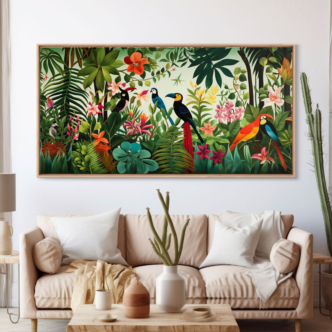 Toucan Tropical Art Print, Panoramic Bird Art - Image 3