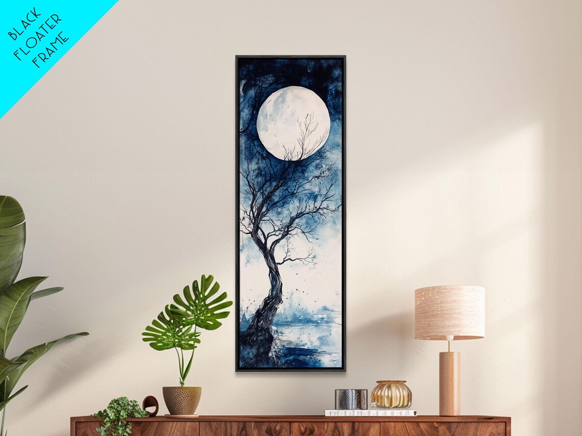 Print Full Moon With Tree Art Dark Romance Rustic Wall Decor Unique Above Couch Art Moody Bedroom Decor Gift Idea - Image 4