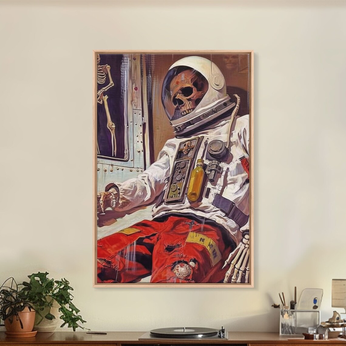 Skeleton In Astronaut Suit, Gothic Art Poster - Image 5