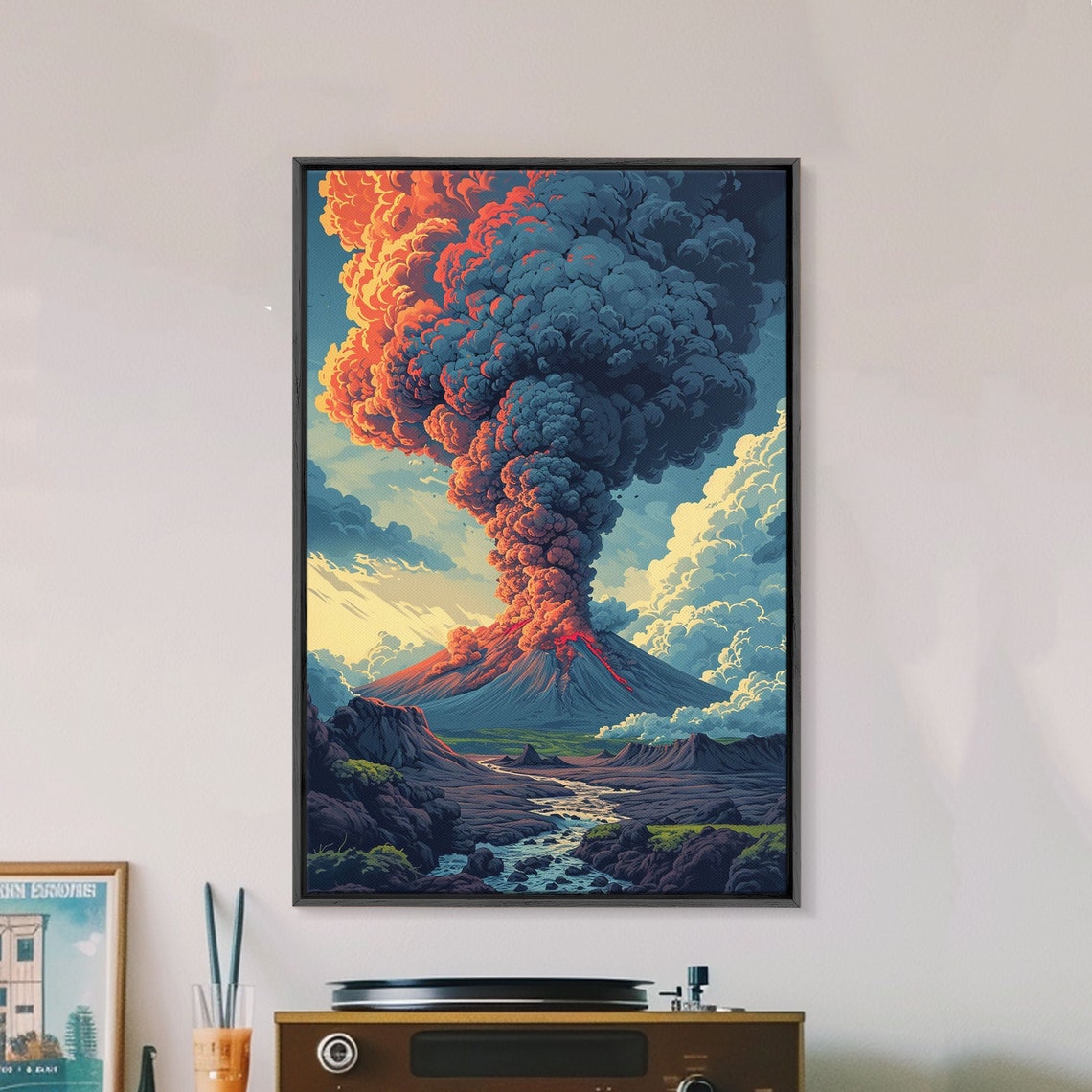 Volcano Eruption Ash Cloud Lava Flow Dramatic Nature Wall Art - Image 5