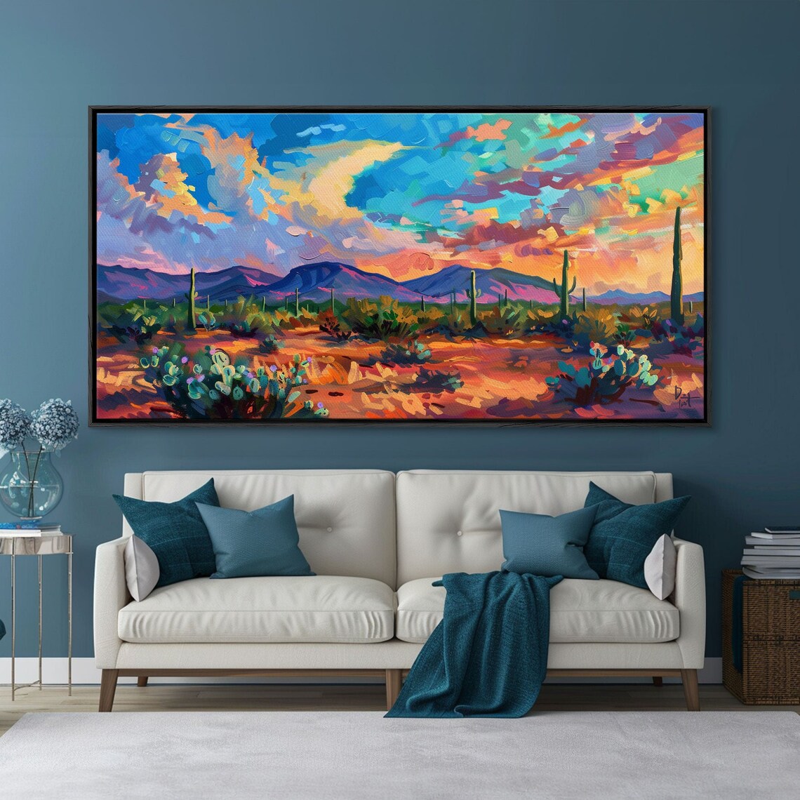 Desert Sunset Landscape With Cacti, Boho Art Print - Image 5