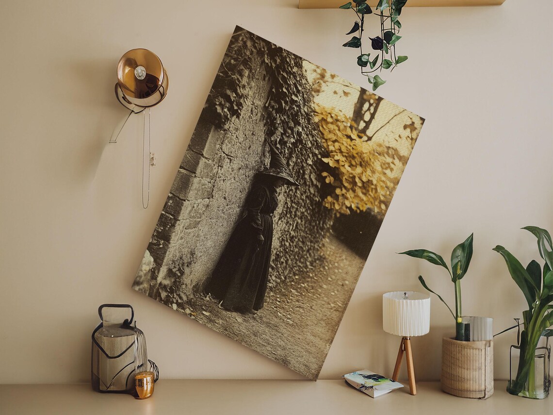 Witch By Ivy Wall Autumn Vintage Sepia Photo Style Gothic Art Poster - Image 2