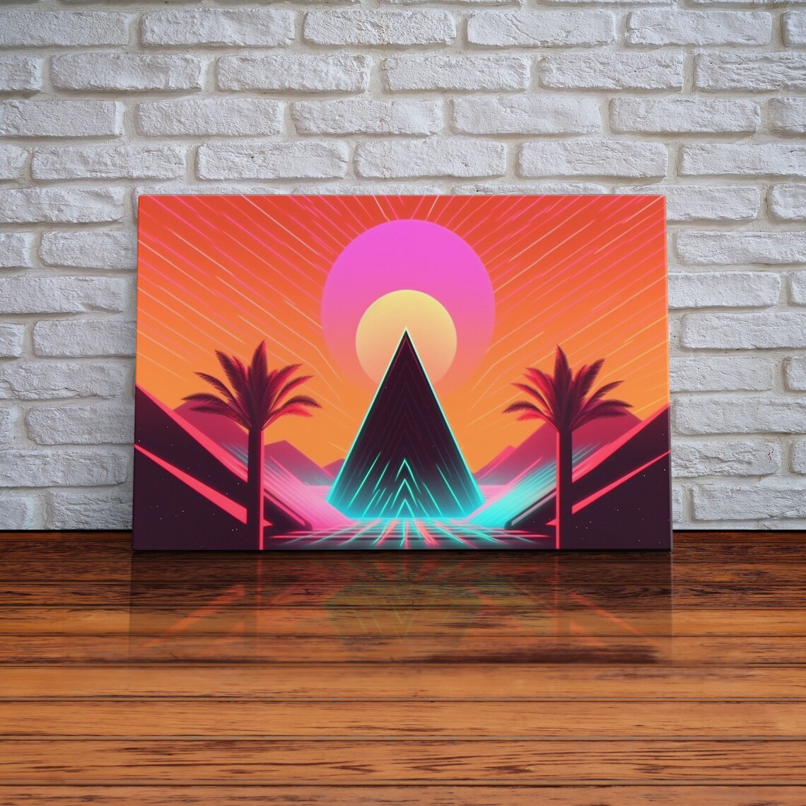 Vaporwave Cityscape Night, Purple Travel Poster - Image 2