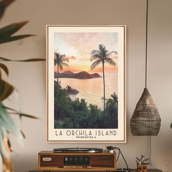La Orchila Island Venezuela Watercolor Beach Print Vacation Gift Venezuela Wall Art Beach Painting Beach Decor Beach Painting