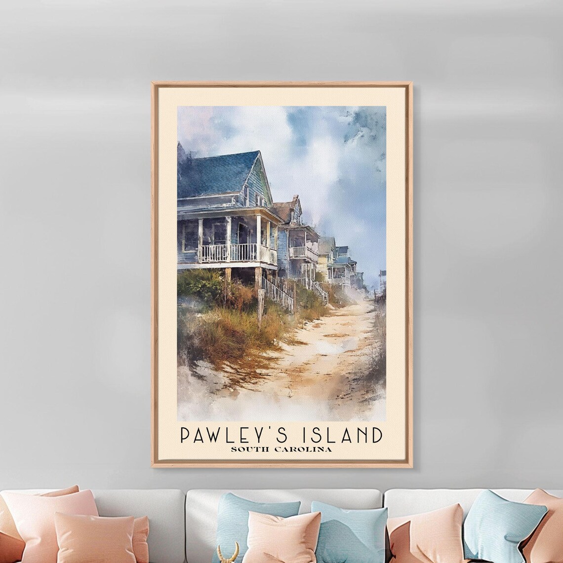 Pawleys Island South Carolina Watercolor Art Print - Image 3