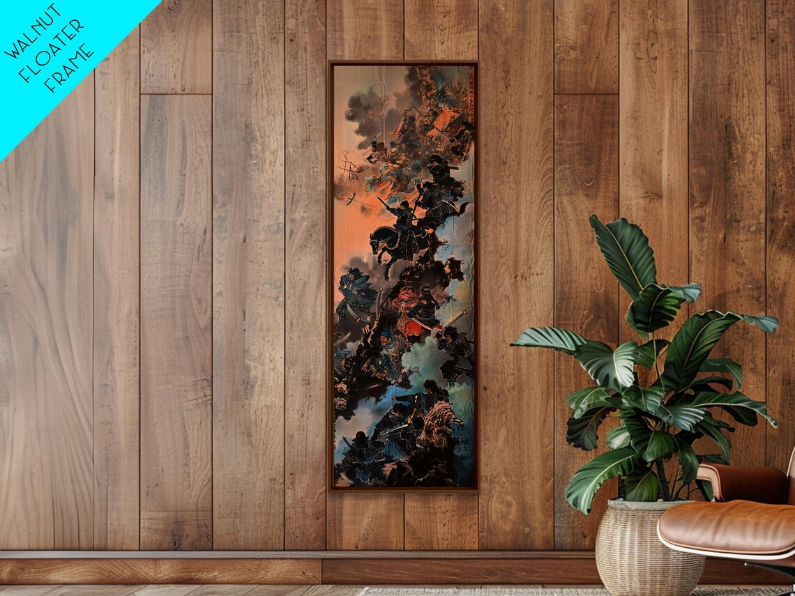 Japanese Style Warriors Battle Scene Art Print