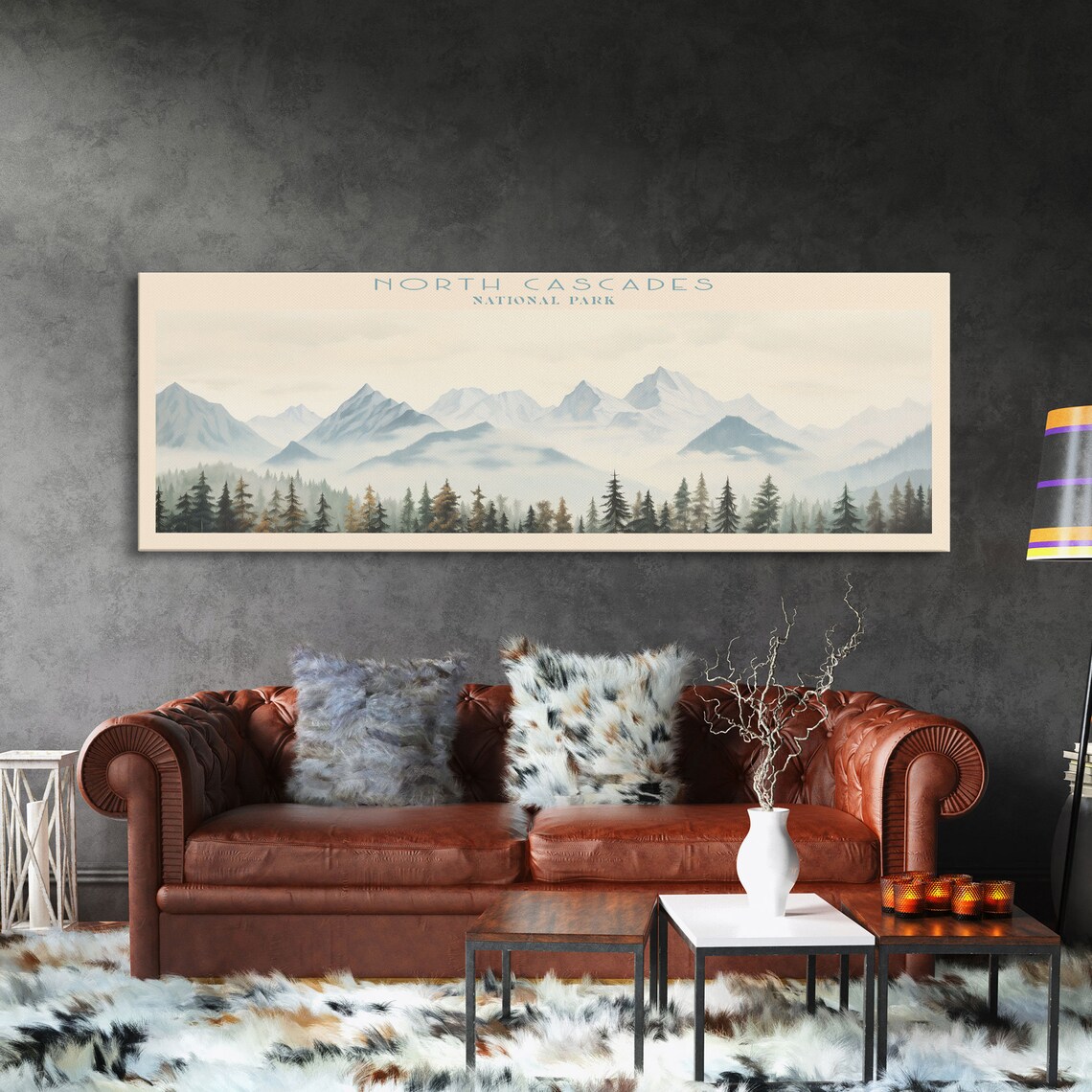 North Cascades National Park Minimalist Travel Poster - Image 3