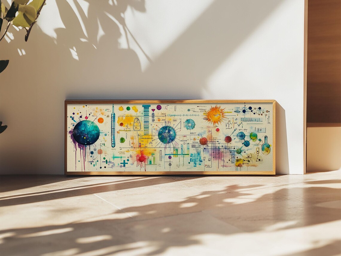 Science Art With Abstract Diagrams Wall Art Print - Image 6