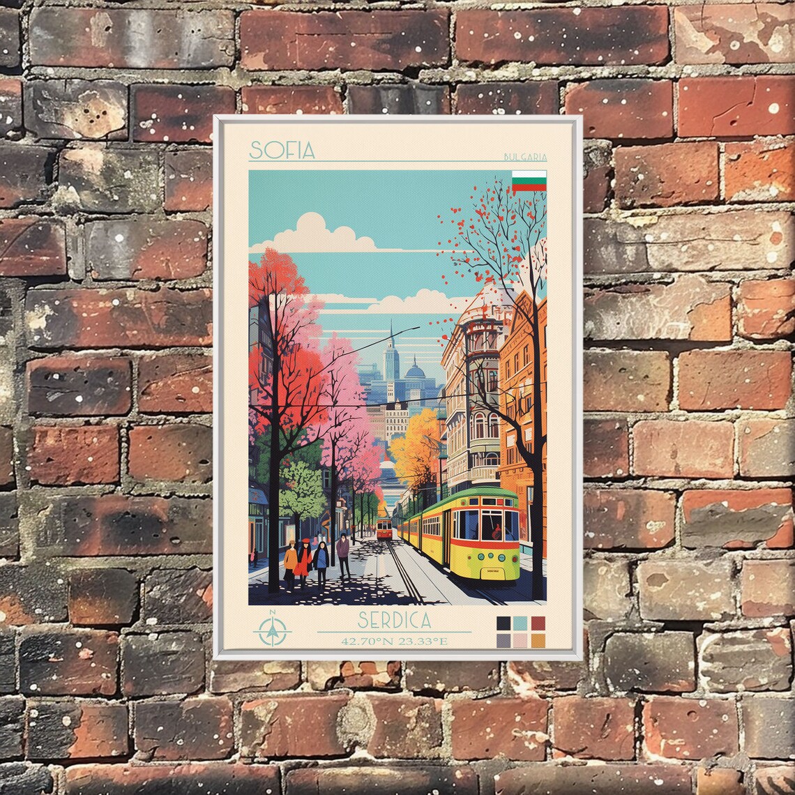 Sofia Bulgaria Travel Poster Framed Print Midcentury Modern Art Pop Art Wall Decor Home Decor Vacation Gift - Image 4