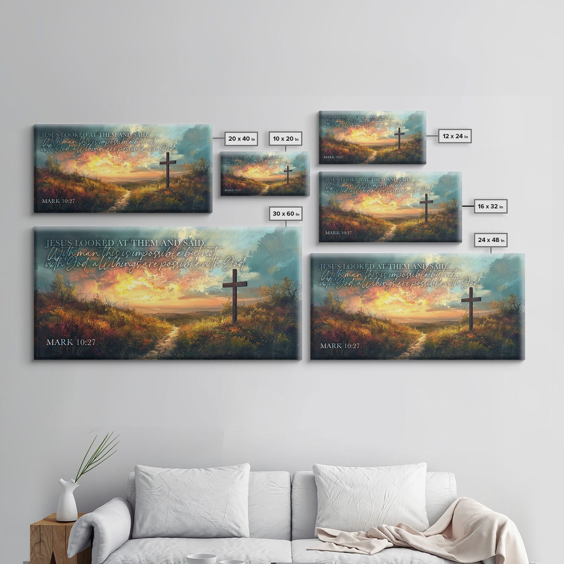 Mark 10:27 Bible Verse, Christian Decor - Image 3