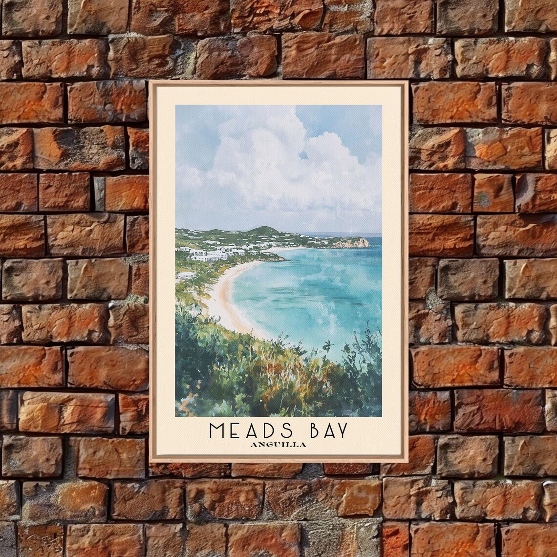 Meads Bay Anguilla Watercolor Beach Art Print - Image 4