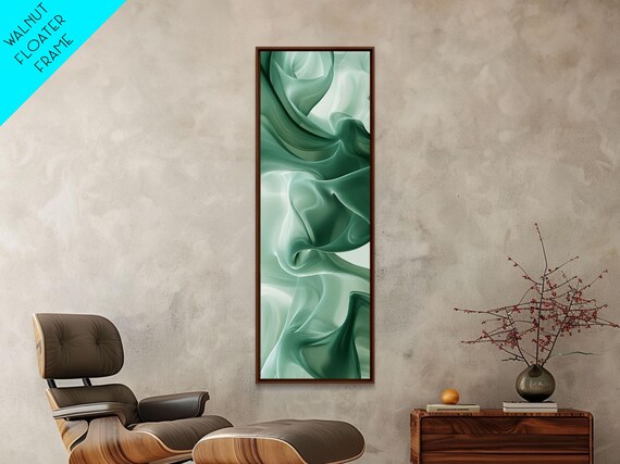Abstract Green Print Botanical Wall Art Whimsical Minimalist Sage Artwork Moody Decor For Bedroom Or Guest Room Gift Idea