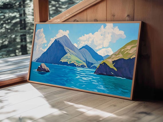 Hawaii Landscape Painting Print Hawaii Wall Art Ready To Hang Hawaii Painting Vacation Gift Travel Gift