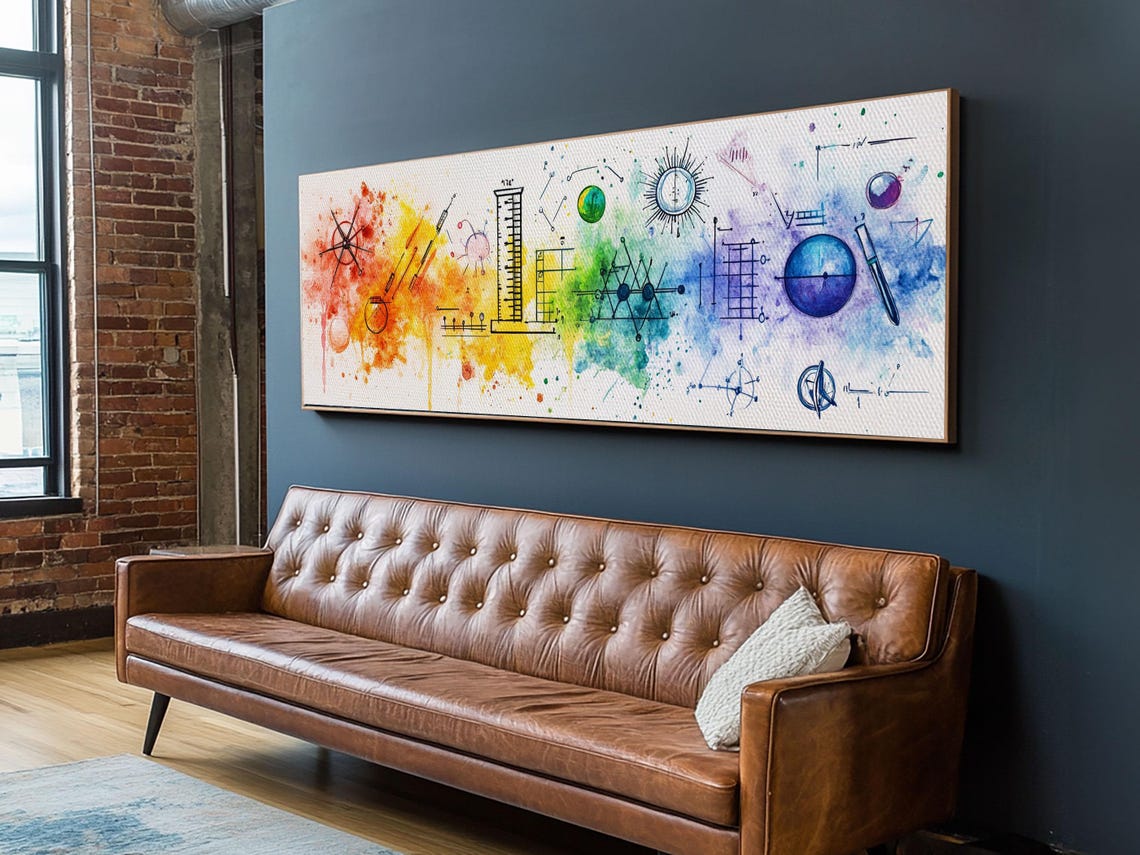 Colorful Science Lab Art Abstract Chemistry Rainbow Diagram Poster - Image 6