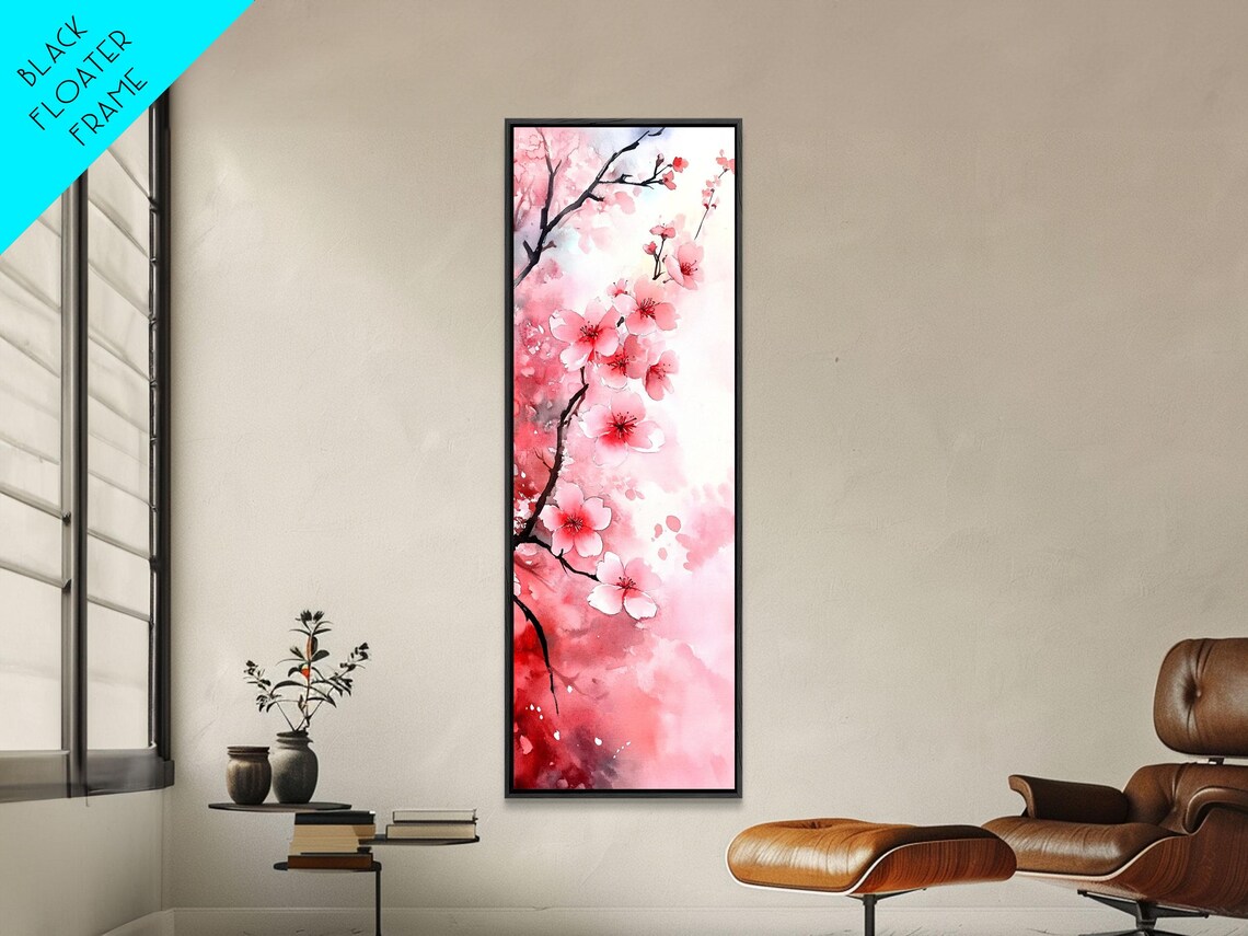 Pink Cherry Blossom Branch Watercolor Floral Art Spring Poster - Image 6