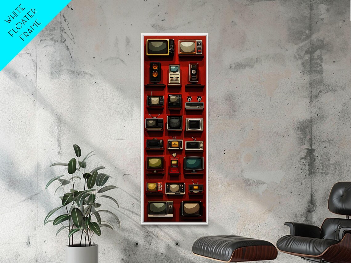 Retro Televions Framed Print Retro Decor Man Cave Art Gift For Him - Image 5