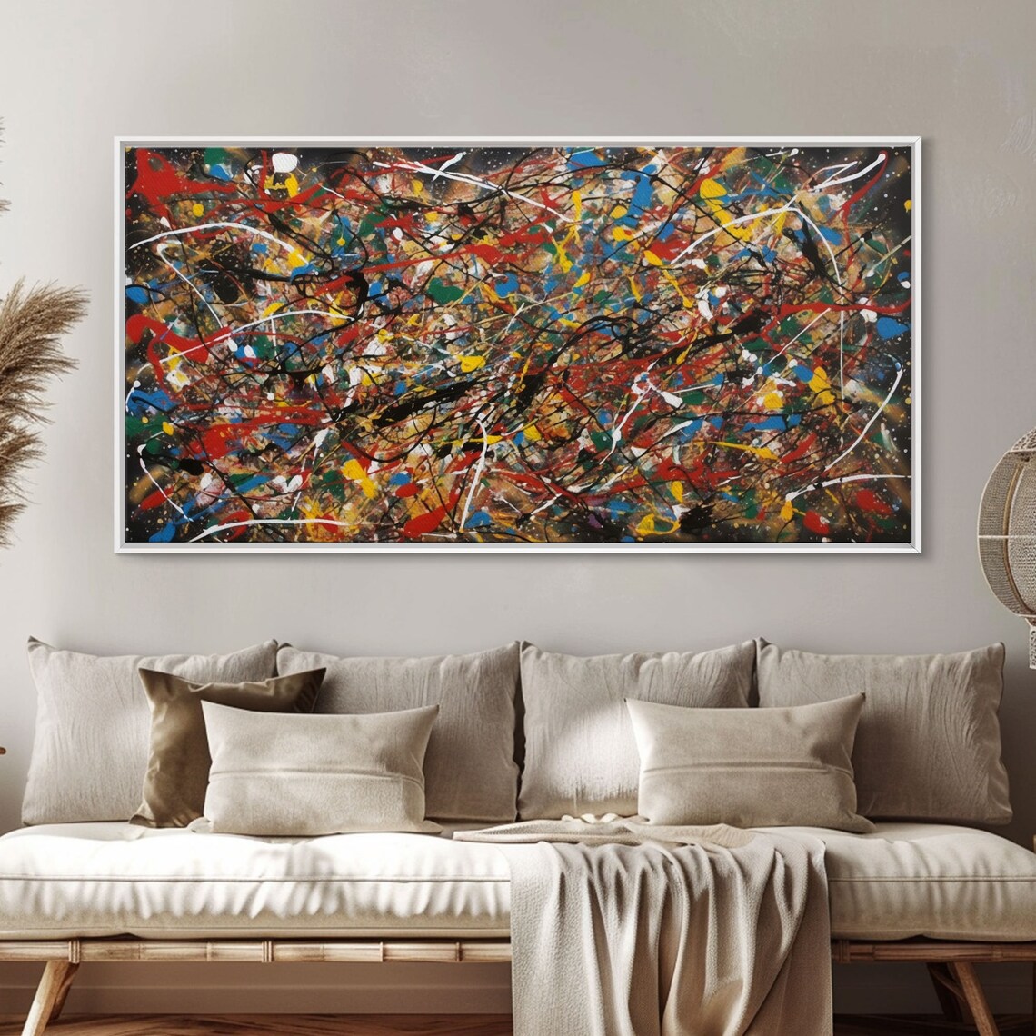 Jackson Pollock-Style Abstract Drip Painting Art Print - Image 3
