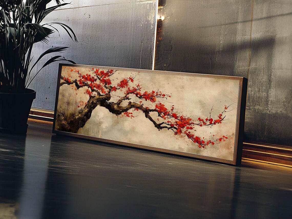 Panoramic Japanese Maple Tree Wall Art Print Maple Tree Art Fall Decor Fall Wall Art Wabi Sabi Japanese Style Maple Tree Painting