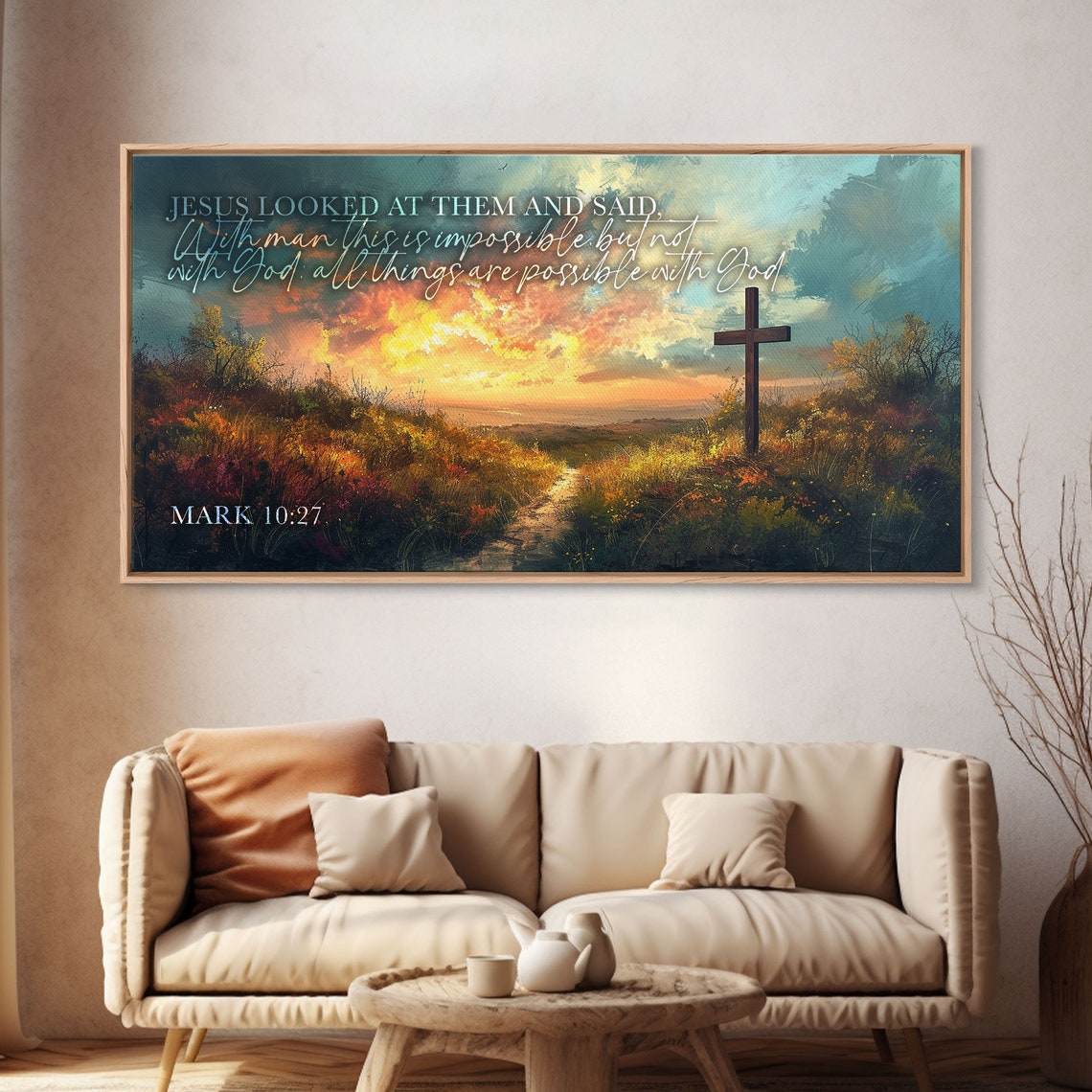 Mark 10:27 Bible Verse, Christian Decor - Image 5