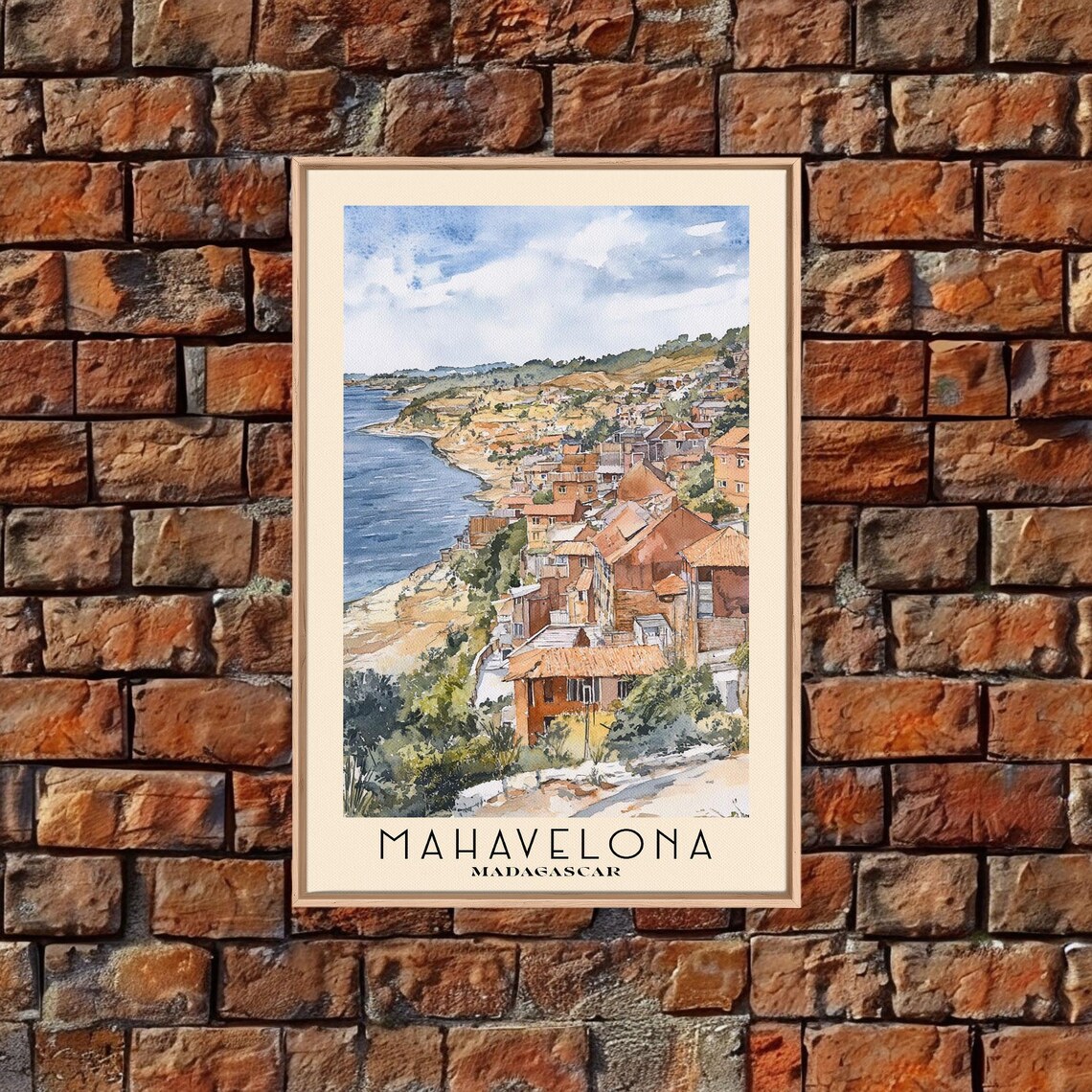 Mahavelona Madagascar Red Roof Hillside Town Overlooking Blue Bay Poster - Image 5