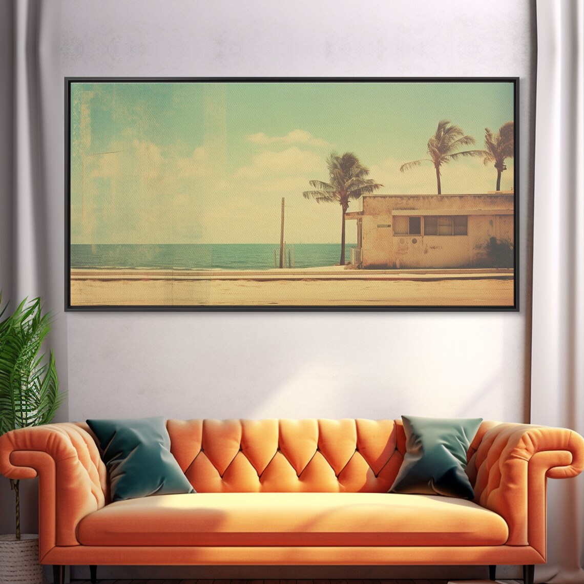 Florida Beach Vintage Polaroid Photo Retro Palm Trees Ocean Vaporwave Wall Art Print - Image 5