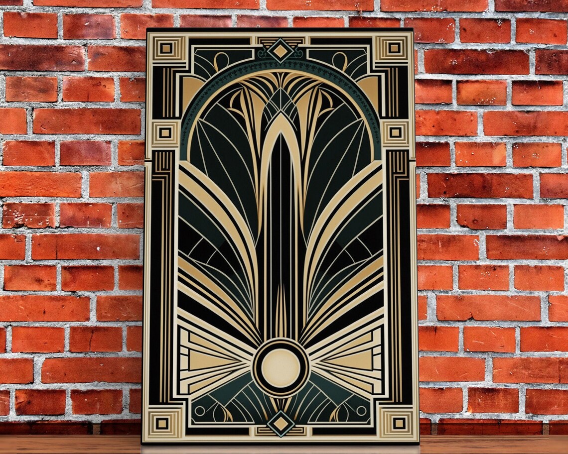 Art Deco Geometric Art Print, Midcentury Office Decor - Image 5