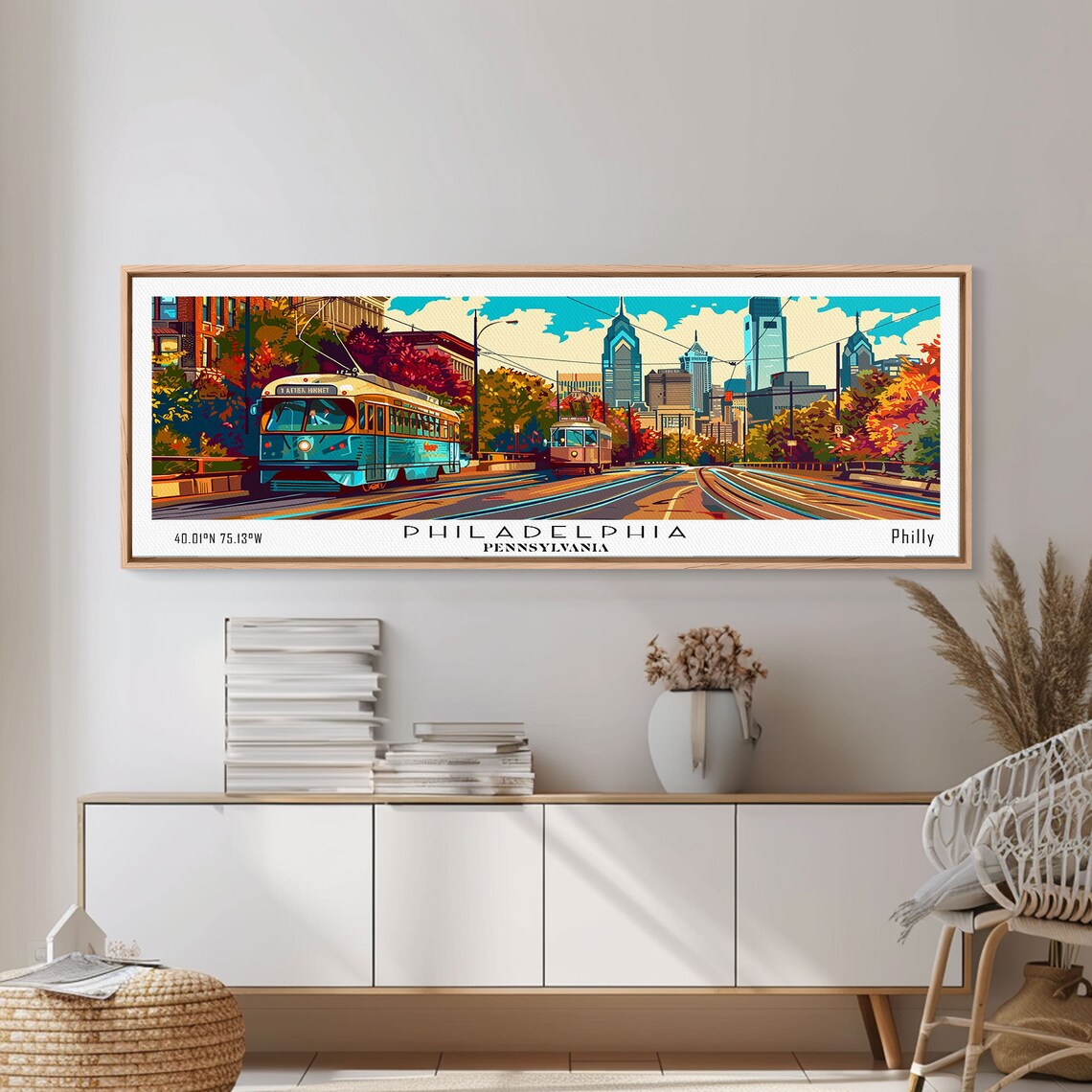 Philadelphia Pennsylvania Retro Style Travel Poster