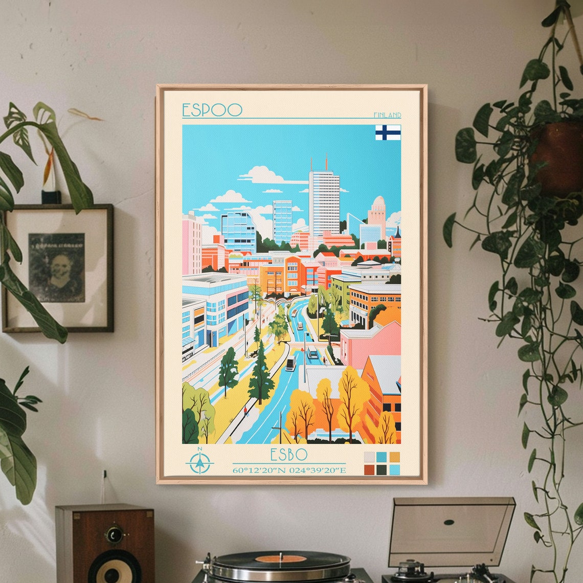 Espoo Finland Modern High Rises Cityscape Autumn Trees Poster - Image 3