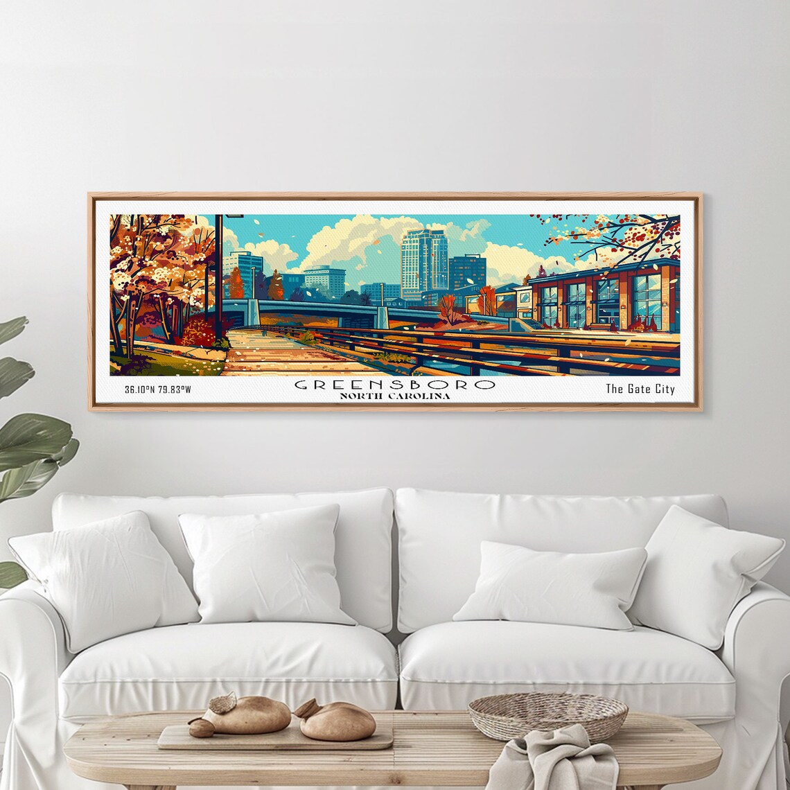 Greensboro North Carolina Gate City Downtown Skyline Autumn Poster - Image 6