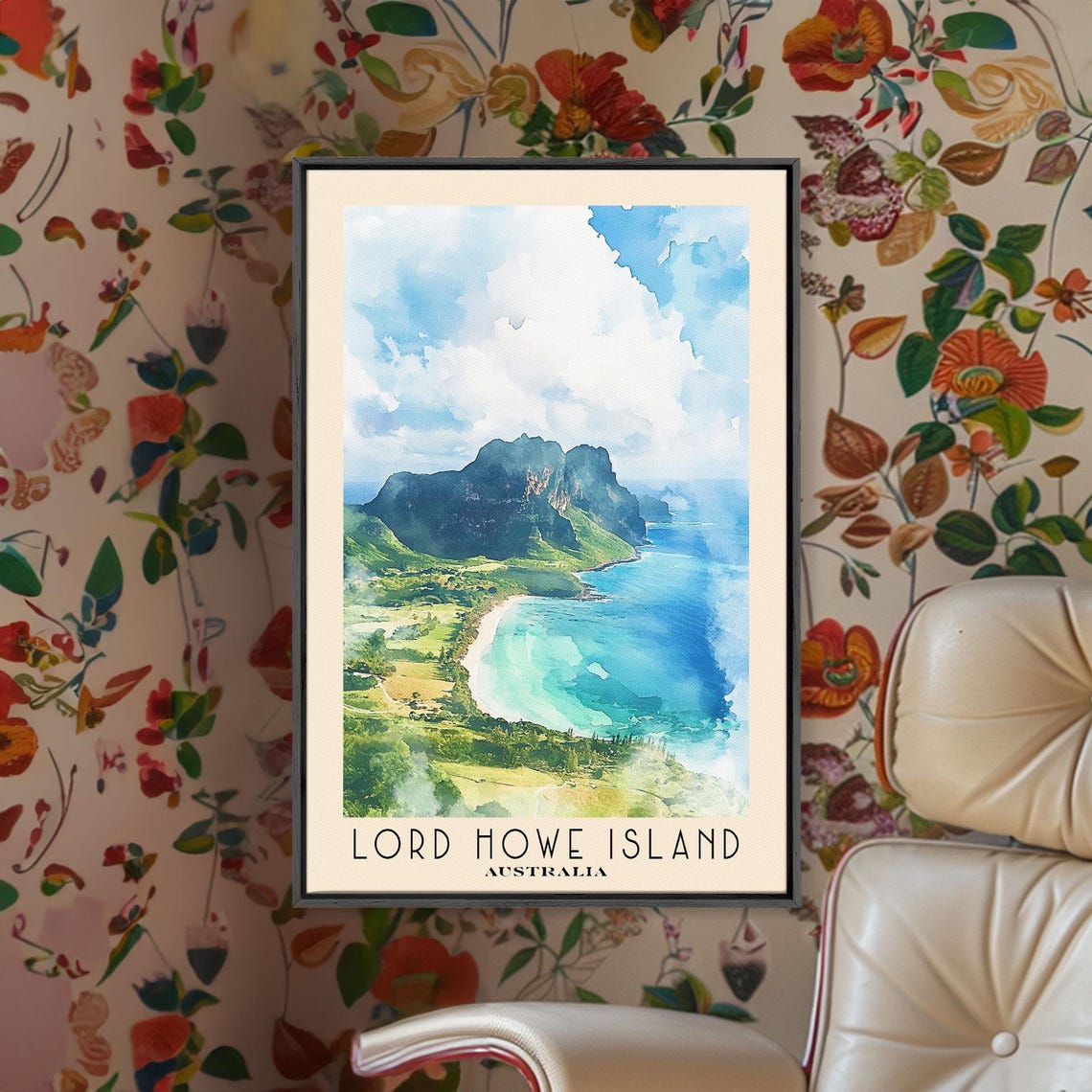 Lord Howe Island Australia Aerial Lagoon Beach Mountain View Poster - Image 3
