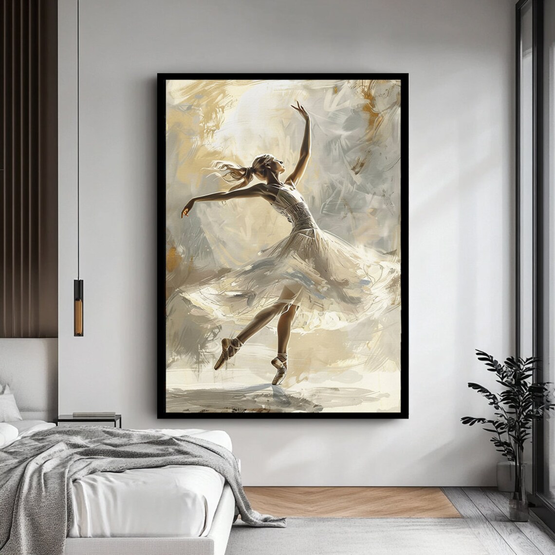 Ballerina Art Print, Elegant Ballet Dancer Decor
