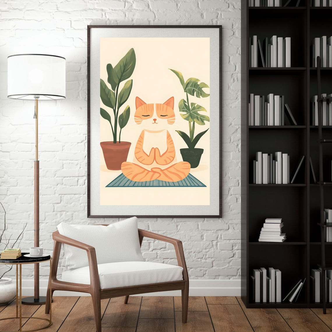 Meditating Orange Tabby Cat in a Lotus Pose on a Yoga Mat Poster - Image 8