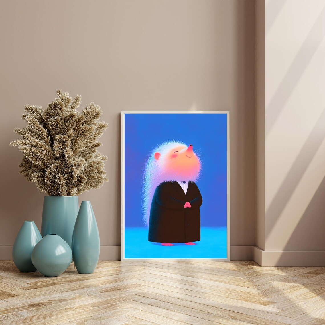 Smiling Hedgehog In Tuxedo Portrait Cute Gentleman Animal Poster - Image 4