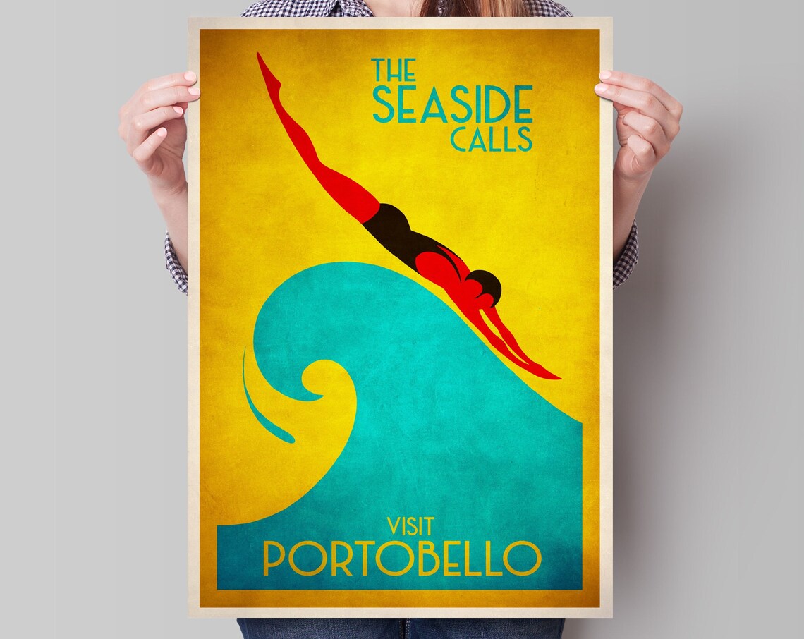 Portobello Vintage Travel Poster, Edinburgh Print