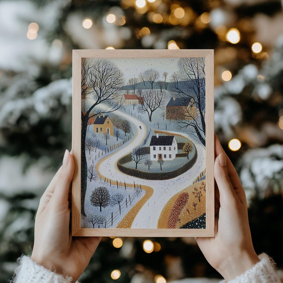 Winter Wall Art Rustic Landscape Art Cute Winter Prints Seasonal Decor Farmhouse Wall Decor - Image 6