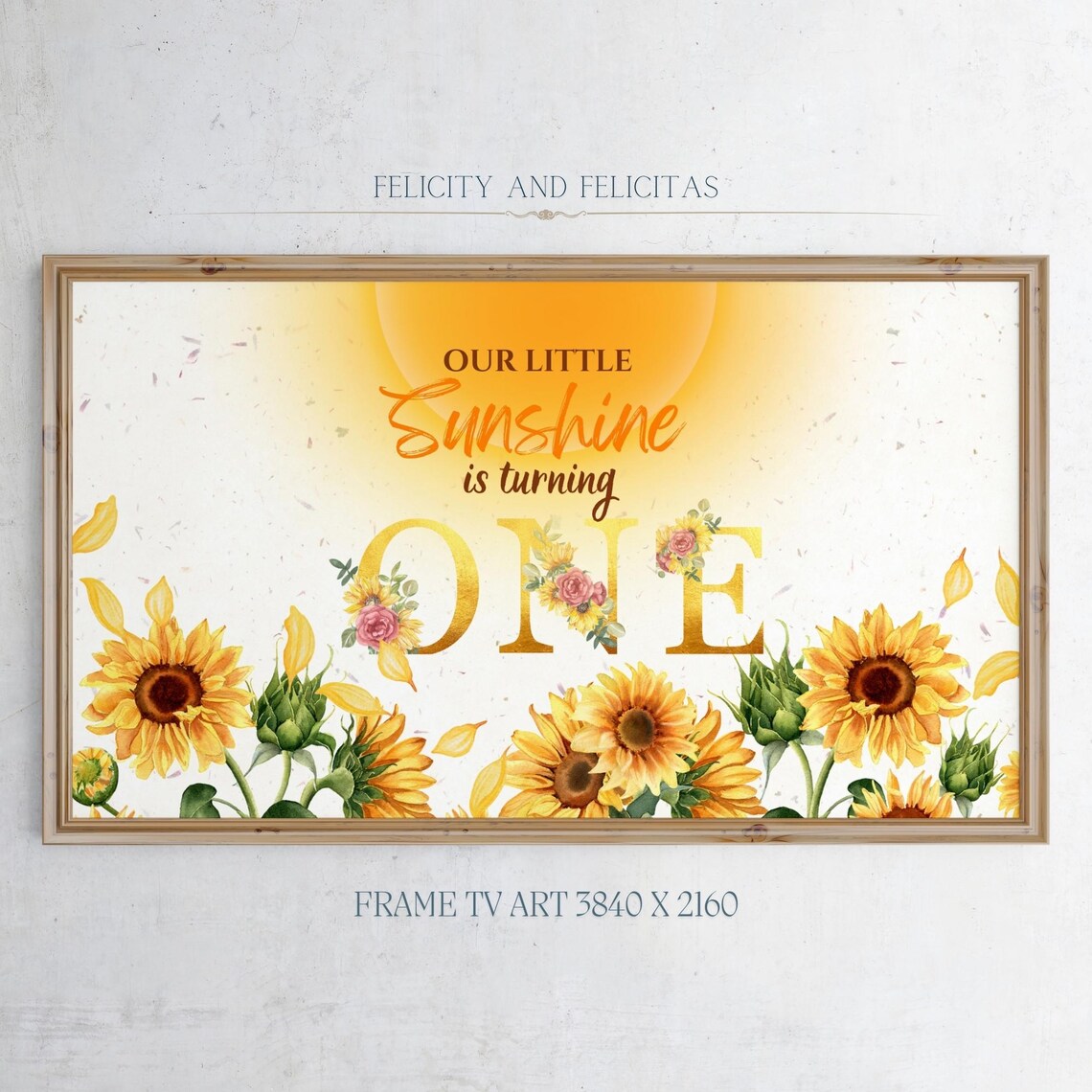 Our Little Sunshine Is Turning One Birthday Party Sign Poster