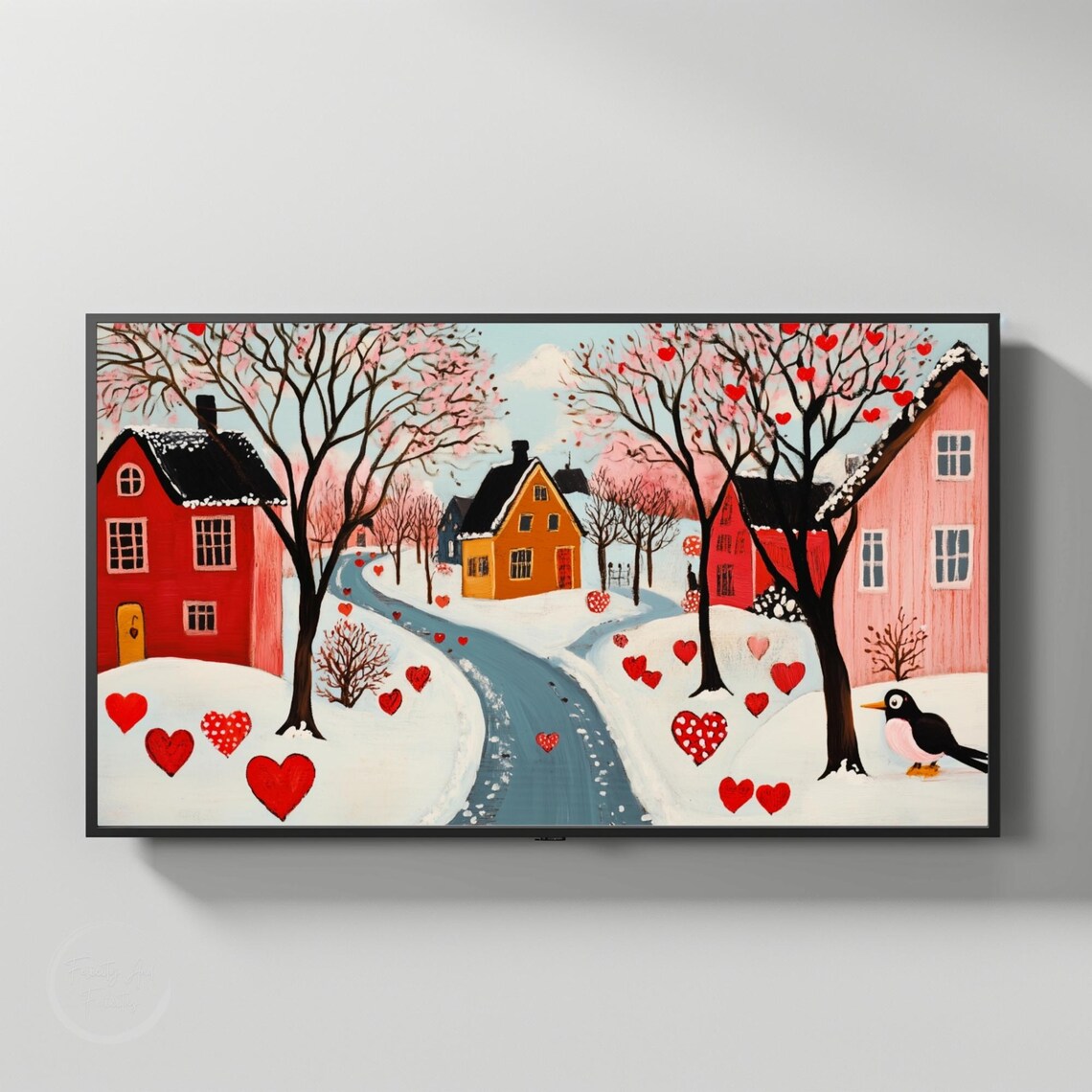 Frame TV Art Whats Included Card with Hearts Village Lane Print - Image 2