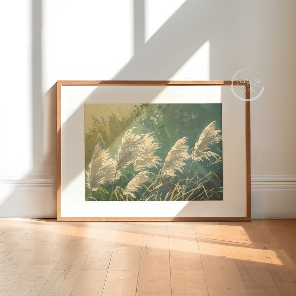 Wild Pampas Grass Field Oil Painting Moody Botanical Art Poster - Image 2