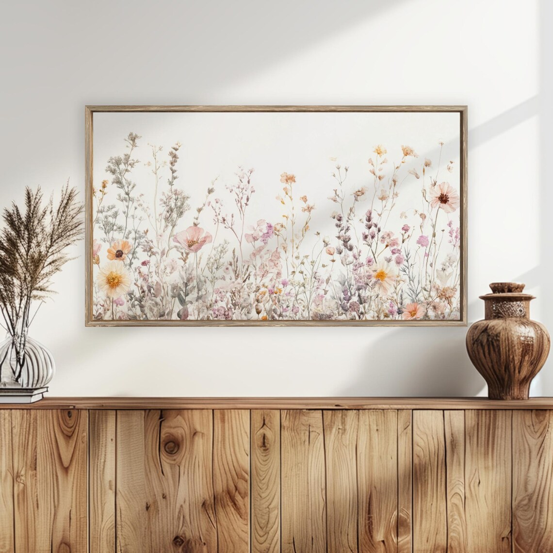 Watercolor Wildflower Field Pink Purple Blooms Soft Spring Floral Art Poster - Image 5