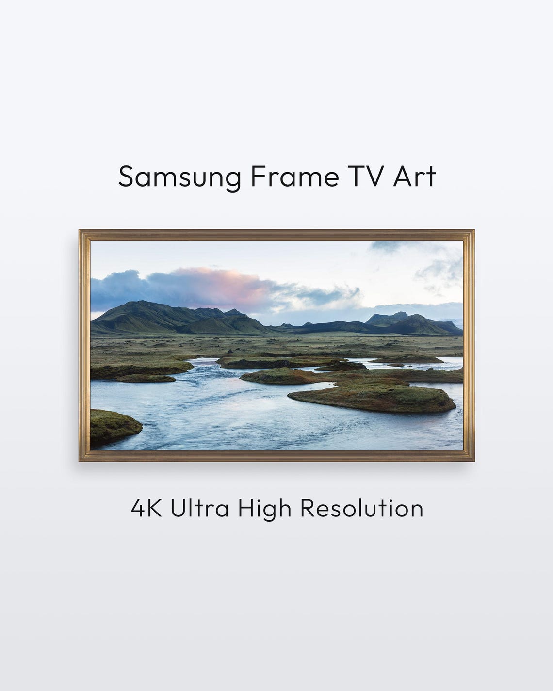 Samsung Frame Tv Highlands Sunset Iceland Landscape Photo 4k Print