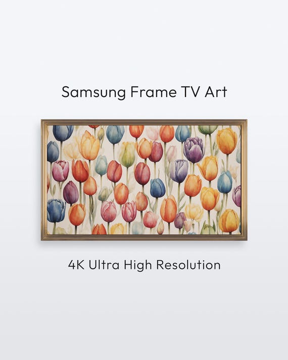Samsung Frame Tv Spring Art Tulip Pattern 4k Print