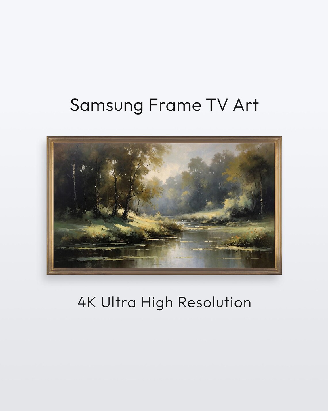 Samsung Frame TV Art Forest River Summer Art Print